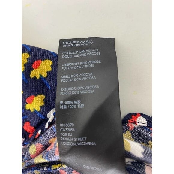 Cottagecore Maeve Floral Print Dress Blue Orange Yellow Puff Sleeve Twee Size 6 - Picture 9 of 11